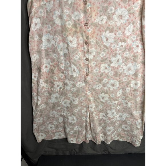 PINKK Housecoat Duster Women's Size L Robe Floral Pockets Snaps Tie Quilted - Picture 8 of 15